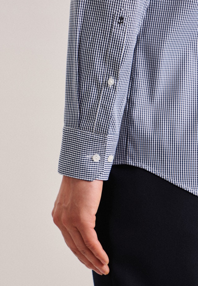 Regular Performance shirt Check in Dark Blue |  Seidensticker Onlineshop