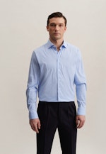 Regular Chemise Performance carreaux in Bleu Clair |  Seidensticker Onlineshop