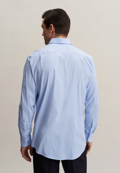 Regular Performance-Hemd Karo in Hellblau |  Seidensticker Onlineshop