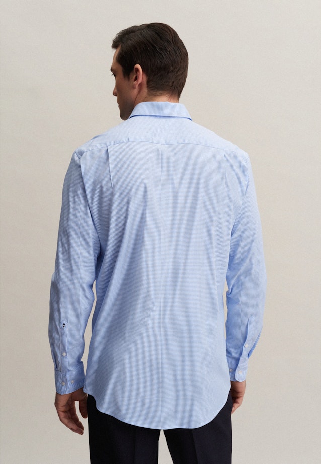 Regular Chemise Performance carreaux in Bleu Clair |  Seidensticker Onlineshop