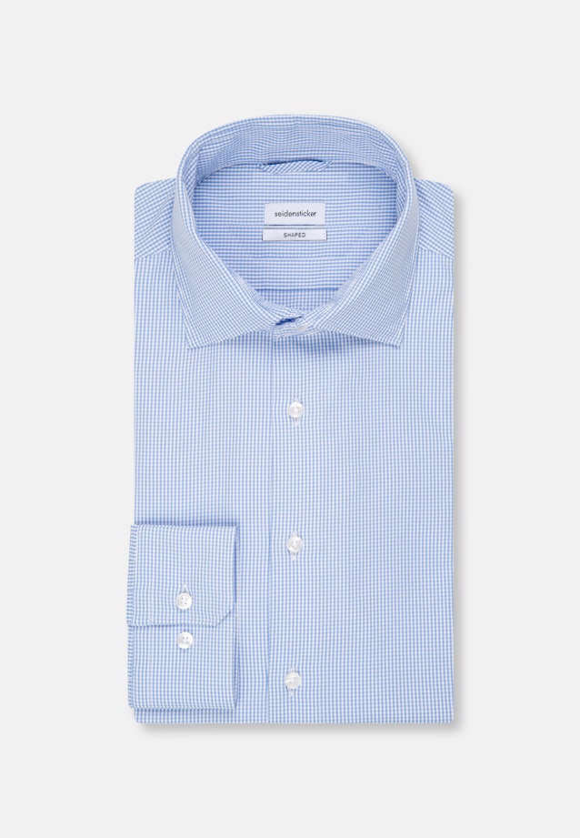Regular Chemise Performance carreaux in Bleu Clair |  Seidensticker Onlineshop