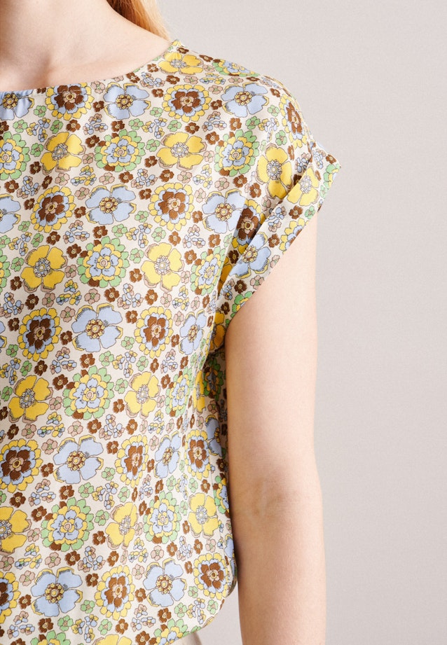 Short sleeve Shirt Blouse in Ecru |  Seidensticker Onlineshop
