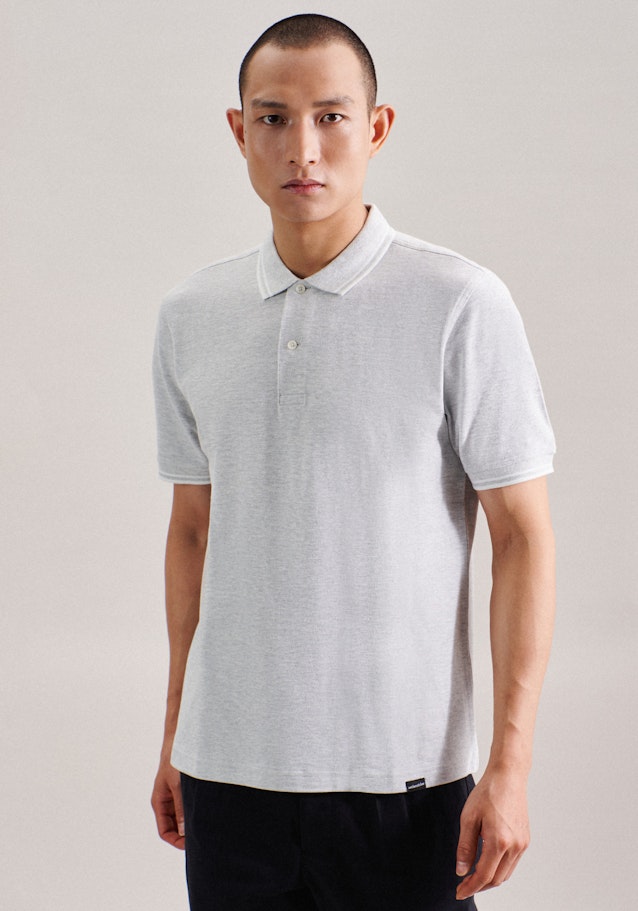 Gerader Schnitt (Normal-Fit) Polo-Shirt Uni in Grau | Seidensticker Onlineshop