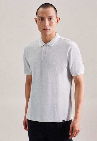 Gerader Schnitt (Normal-Fit) Polo-Shirt Uni in Grau |  Seidensticker Onlineshop