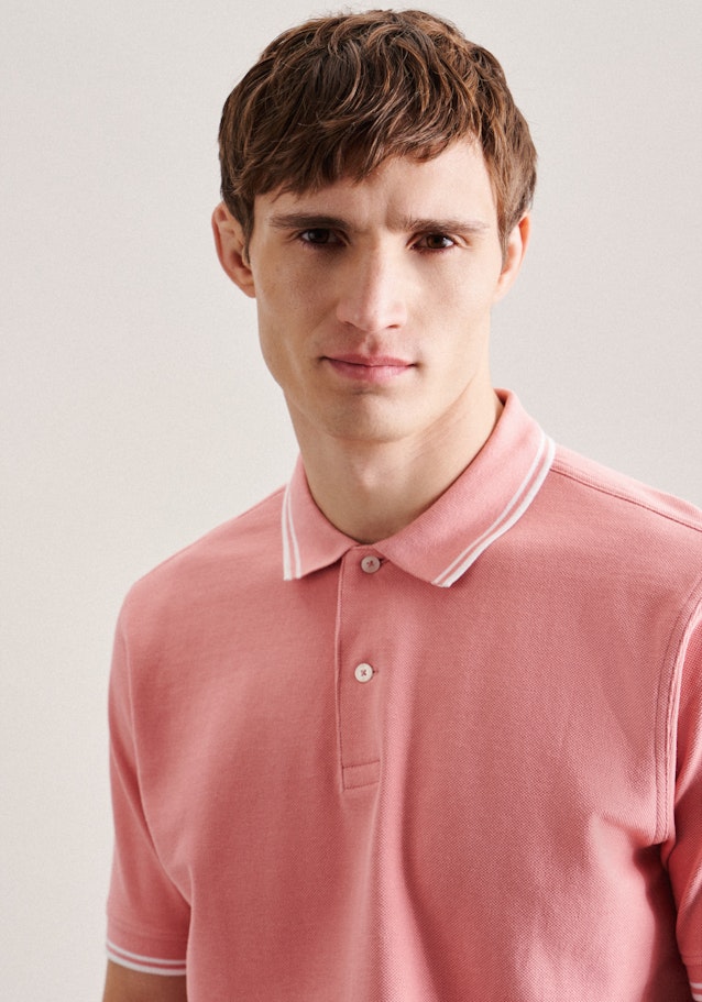 Kragen Polo-Shirt Gerader Schnitt (Normal-Fit) in Rosa/Pink | Seidensticker Onlineshop