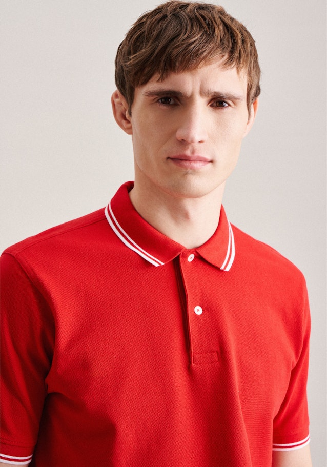 Kragen Polo-Shirt Gerader Schnitt (Normal-Fit) in Rot | Seidensticker Onlineshop