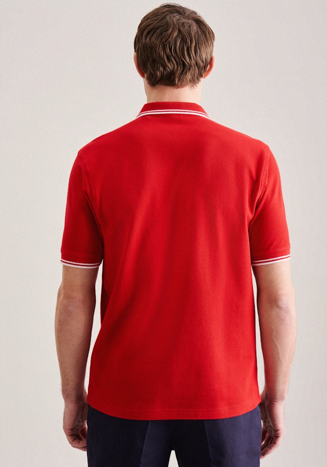 Gerader Schnitt (Normal-Fit) Polo-Shirt Uni in Rot | Seidensticker Onlineshop