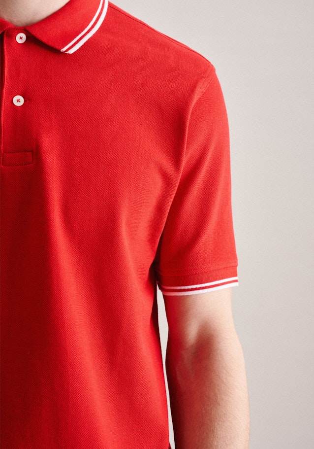 Gerader Schnitt (Normal-Fit) Polo-Shirt Uni in Rot | Seidensticker Onlineshop