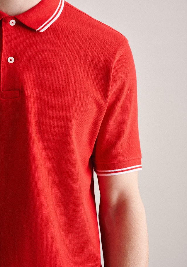 Kragen Polo-Shirt Gerader Schnitt (Normal-Fit) in Rot |  Seidensticker Onlineshop