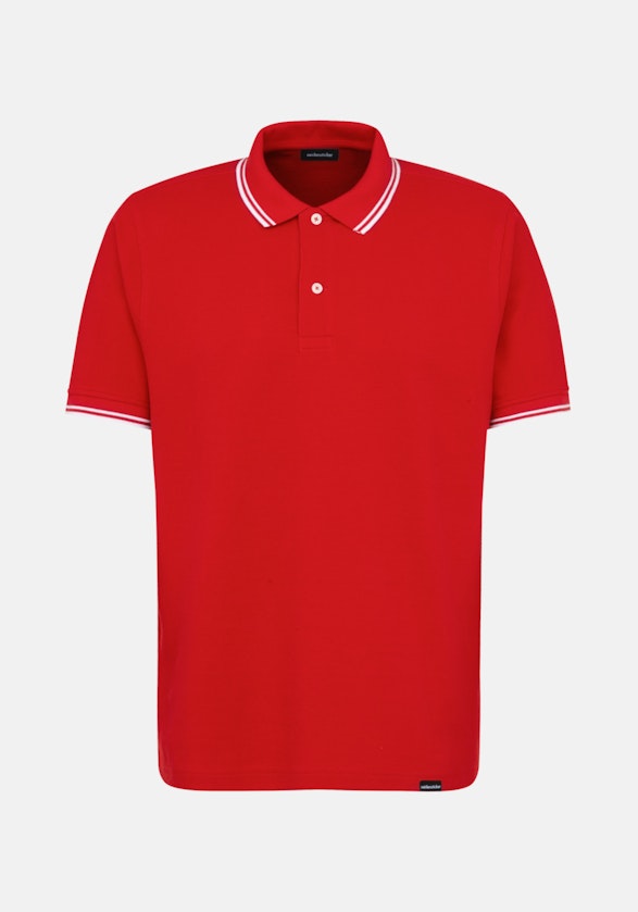 Gerader Schnitt (Normal-Fit) Polo-Shirt Uni in Rot | Seidensticker Onlineshop