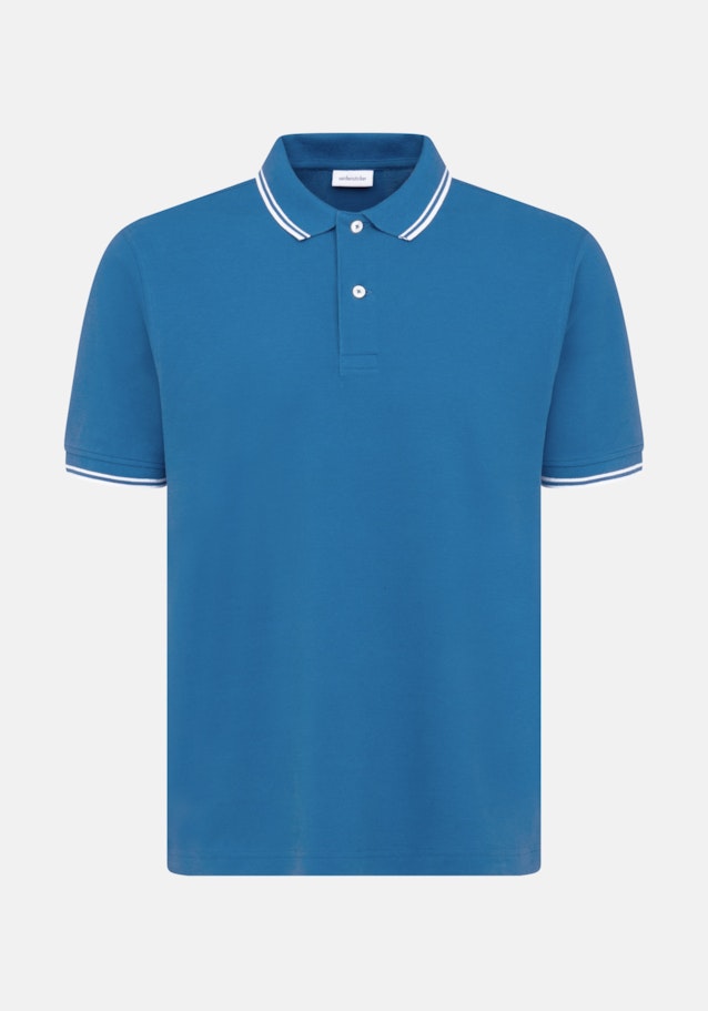 Kragen Polo-Shirt Gerader Schnitt (Normal-Fit) in Mittelblau |  Seidensticker Onlineshop