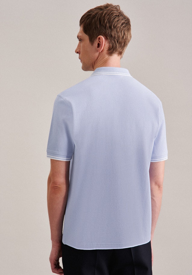 Gerader Schnitt (Normal-Fit) Polo-Shirt Uni in Hellblau | Seidensticker Onlineshop