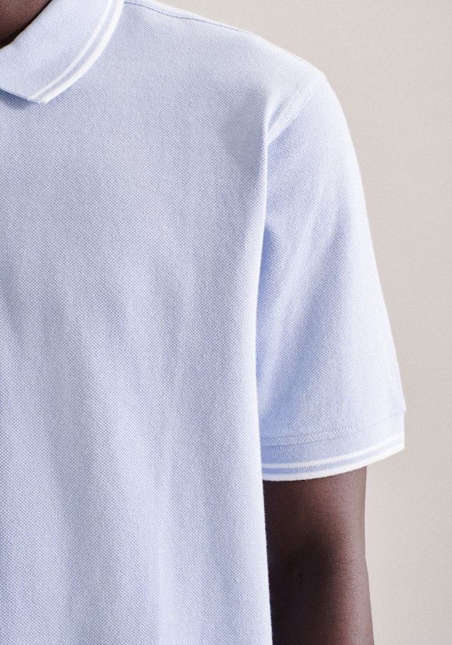 Gerader Schnitt (Normal-Fit) Polo-Shirt Uni in Hellblau | Seidensticker Onlineshop
