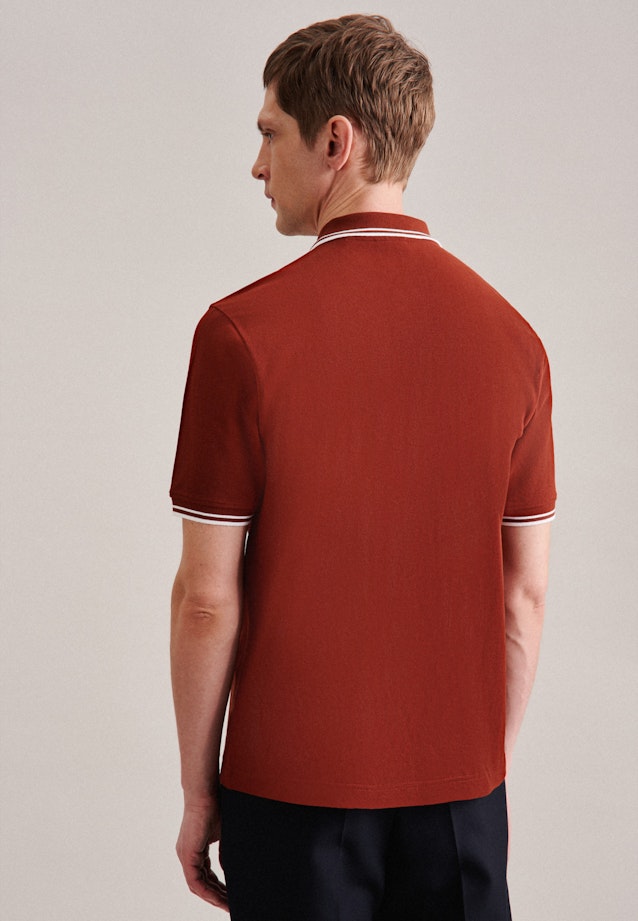 Kragen Polo-Shirt Gerader Schnitt (Normal-Fit) in Orange |  Seidensticker Onlineshop