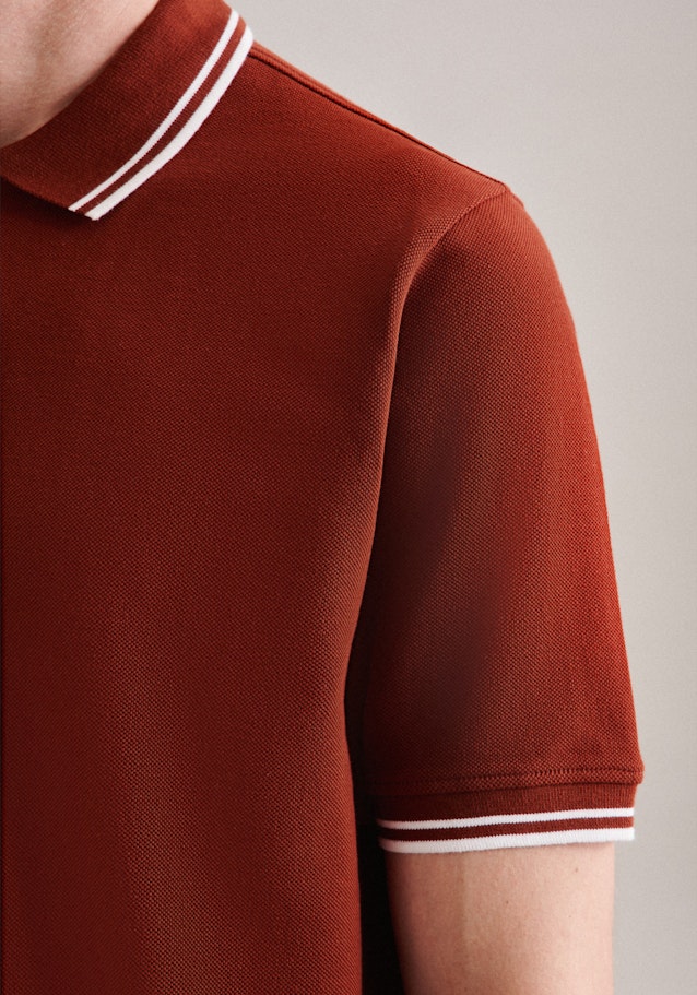 Kragen Polo-Shirt Gerader Schnitt (Normal-Fit) in Orange |  Seidensticker Onlineshop