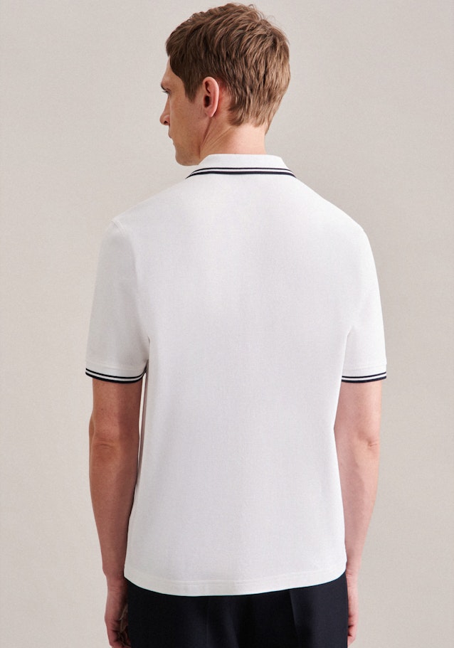 Kragen Polo-Shirt Gerader Schnitt (Normal-Fit) in Weiß | Seidensticker Onlineshop