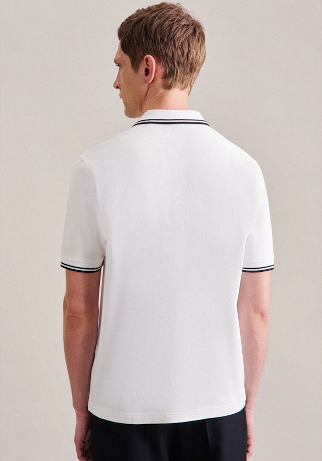 Gerader Schnitt (Normal-Fit) Polo-Shirt Uni in Weiß | Seidensticker Onlineshop