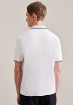 Kragen Polo-Shirt Gerader Schnitt (Normal-Fit) in Weiß |  Seidensticker Onlineshop