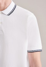 Kragen Polo-Shirt Gerader Schnitt (Normal-Fit) in Weiß |  Seidensticker Onlineshop