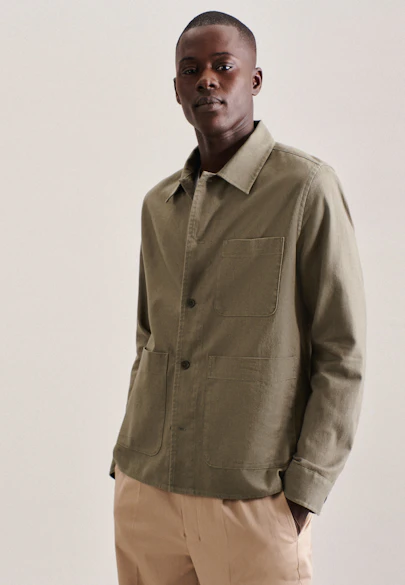 Gerader Schnitt (Normal-Fit) Jacke Uni in Grün |  Seidensticker Onlineshop