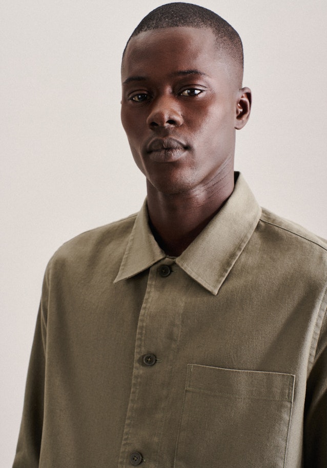 Gerader Schnitt (Normal-Fit) Veste Uni in Vert | Seidensticker Onlineshop