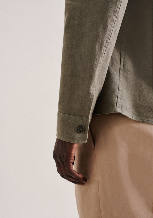 Gerader Schnitt (Normal-Fit) Veste Uni in Vert | Seidensticker Onlineshop