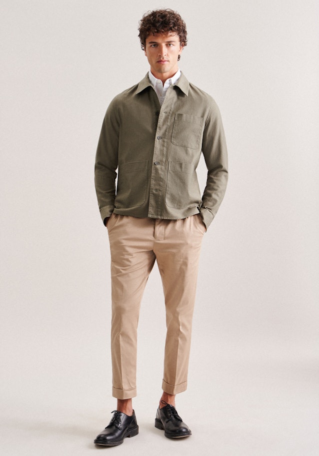 Gerader Schnitt (Normal-Fit) Veste Uni in Vert | Seidensticker Onlineshop
