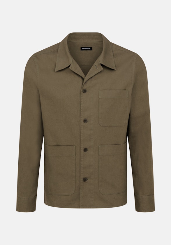 Gerader Schnitt (Normal-Fit) Veste Uni in Vert | Seidensticker Onlineshop
