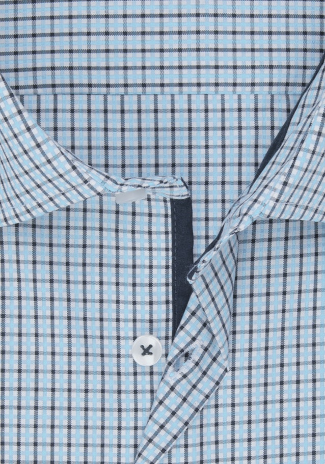 Non-iron Popeline Korte mouwen Business overhemd in Regular with Kentkraag in Turquoise |  Seidensticker Onlineshop
