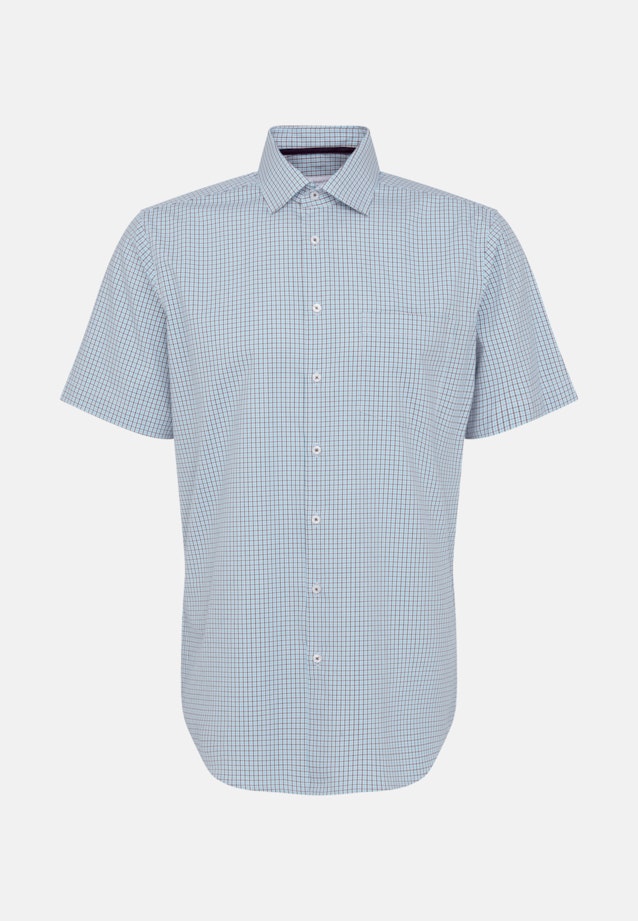 Non-iron Popeline korte arm Business overhemd in Regular with Kentkraag in Turquoise |  Seidensticker Onlineshop