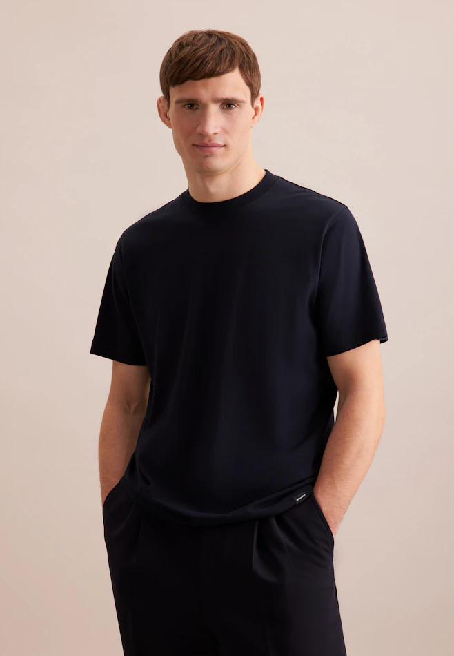 T-Shirt Uni in Dunkelblau | Seidensticker Onlineshop