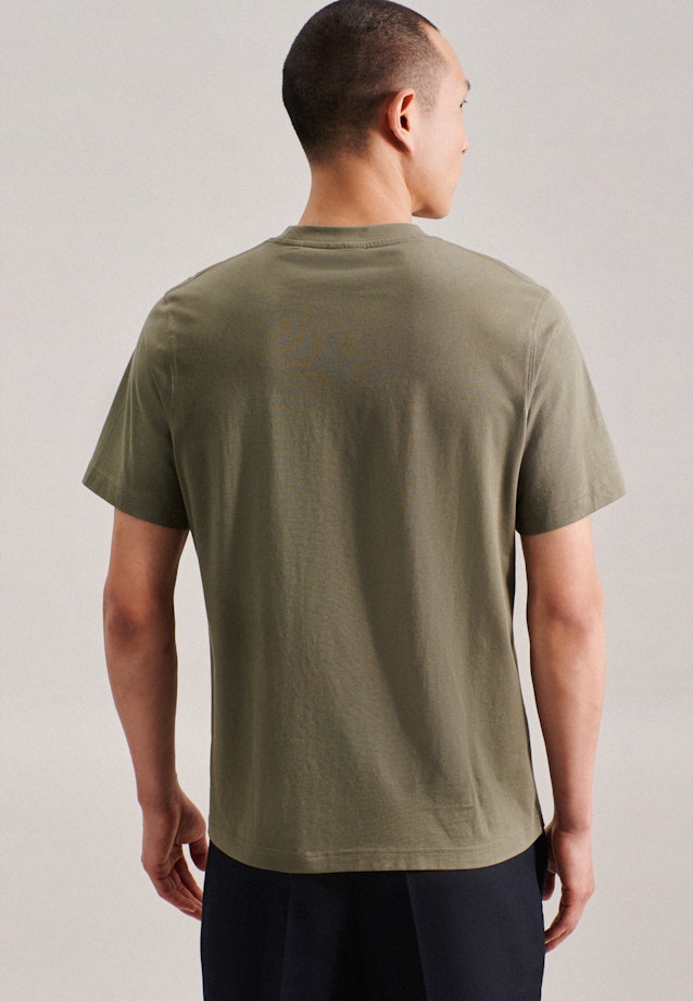 Rundhals T-Shirt Gerader Schnitt (Normal-Fit) in Grün |  Seidensticker Onlineshop