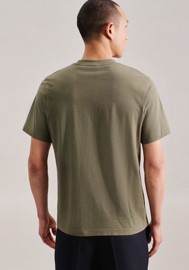 Rundhals T-Shirt Gerader Schnitt (Normal-Fit) in Grün | Seidensticker Onlineshop