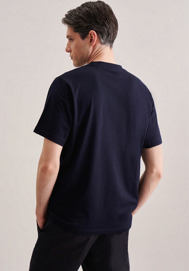 Crew Neck T-Shirt in Dark Blue |  Seidensticker Onlineshop