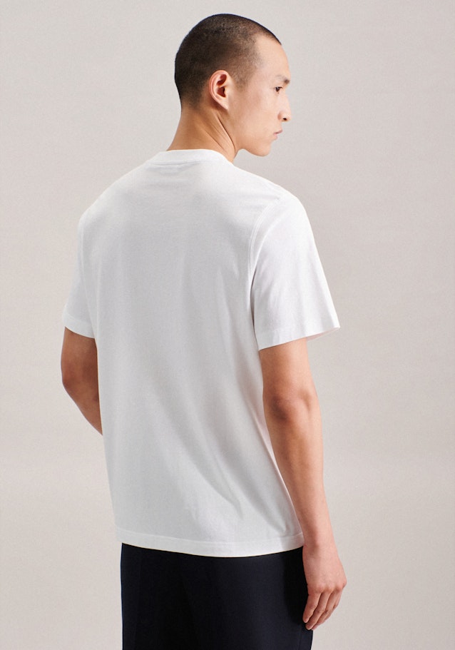 Rundhals T-Shirt Gerader Schnitt (Normal-Fit) in Weiß | Seidensticker Onlineshop