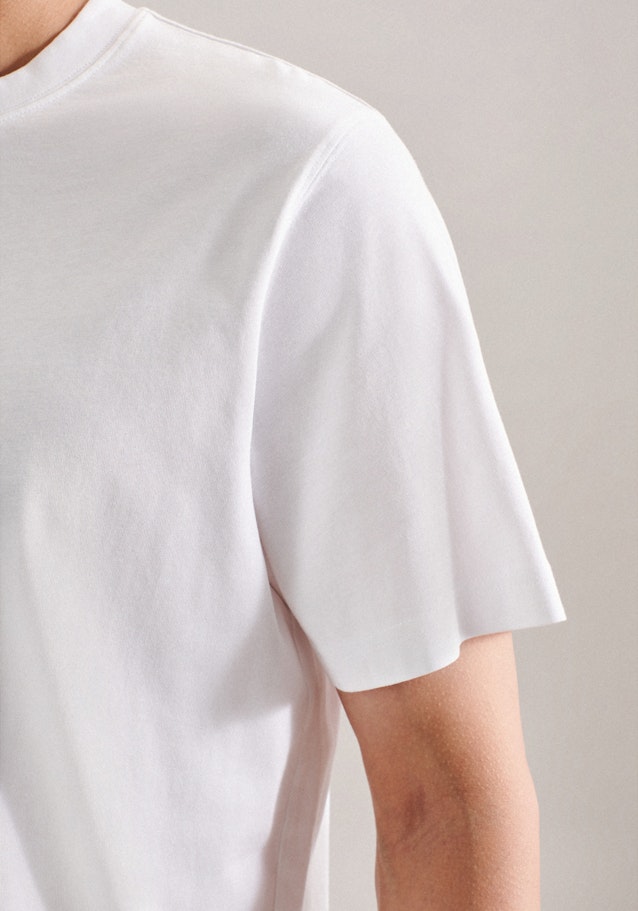 T-Shirt Gerader Schnitt (Normal-Fit) Manche Courte in Blanc |  Seidensticker Onlineshop