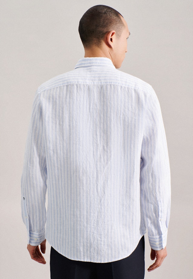 Regular Casual Hemd Streifen in Hellblau |  Seidensticker Onlineshop