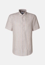 Linen Short sleeve Business Shirt in Regular with Kent-Collar in Brown |  Seidensticker Onlineshop