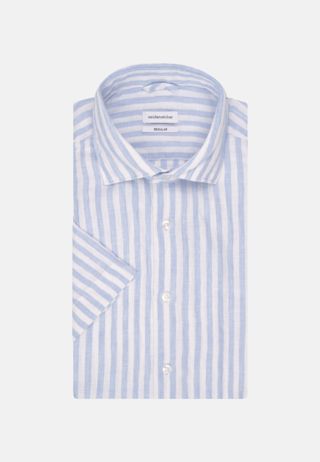 Linen Short sleeve Business Shirt in Regular with Kent-Collar in Light Blue |  Seidensticker Onlineshop