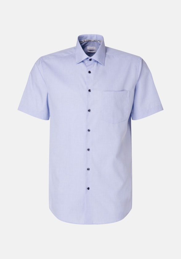 Non-iron Structure Short sleeve Business Shirt in Regular with Kent-Collar in Light Blue |  Seidensticker Onlineshop