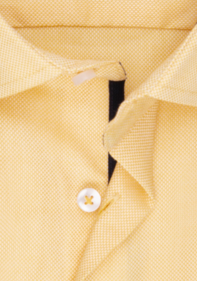 Non-iron Structure Short sleeve Business Shirt in Regular with Kent-Collar in Yellow |  Seidensticker Onlineshop