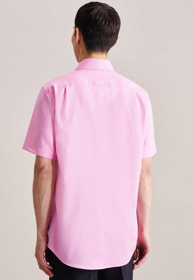 Bügelfreies Struktur Kurzarm Business Hemd in Regular mit Kentkragen in Rosa/Pink | Seidensticker Onlineshop