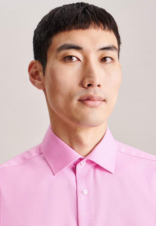 Non-iron Structure Short sleeve Business Shirt in Regular with Kent-Collar in Pink |  Seidensticker Onlineshop