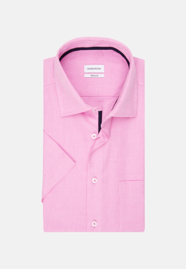 Bügelfreies Struktur Kurzarm Business Hemd in Regular mit Kentkragen in Rosa/Pink |  Seidensticker Onlineshop