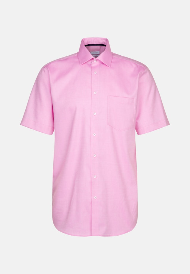 Non-iron Struktur korte arm Business overhemd in Regular with Kentkraag in Roze/Pink |  Seidensticker Onlineshop