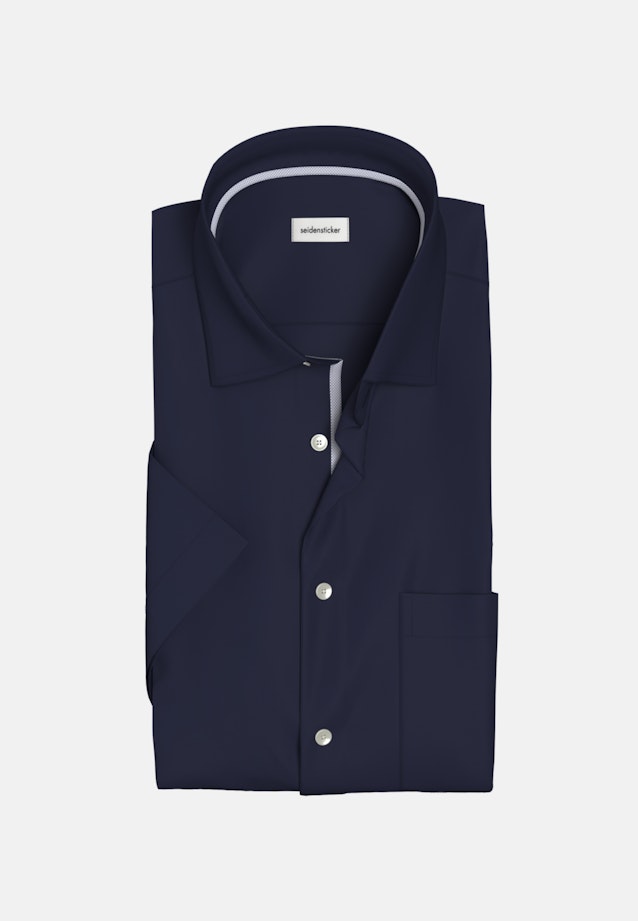 Non-iron Structure Short sleeve Business Shirt in Regular with Kent-Collar in Dark Blue |  Seidensticker Onlineshop