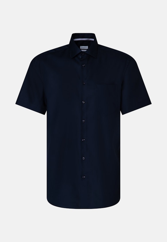 Non-iron Structure Short sleeve Business Shirt in Regular with Kent-Collar in Dark Blue |  Seidensticker Onlineshop