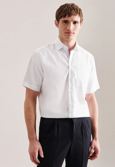 Regular Chemise d'affaires Uni in Blanc |  Seidensticker Onlineshop