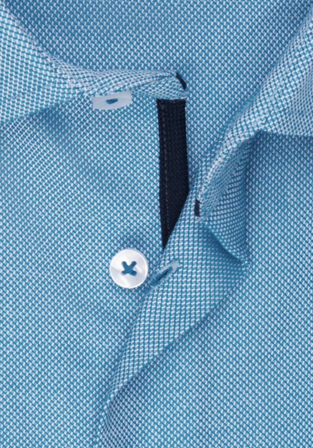 Non-iron Struktur korte arm Business overhemd in Regular with Kentkraag in Turquoise |  Seidensticker Onlineshop