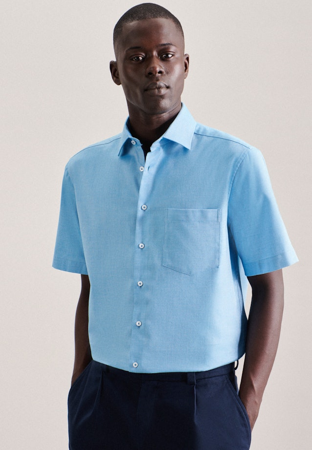 Chemise Business Regular Manche courte sans repassage in Turquoise |  Seidensticker Onlineshop